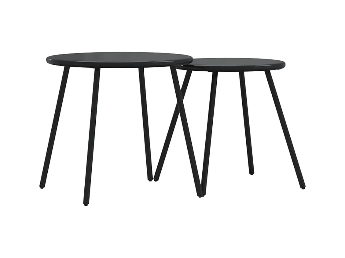 ronde tuintafels van zwart gepoedercoat staal