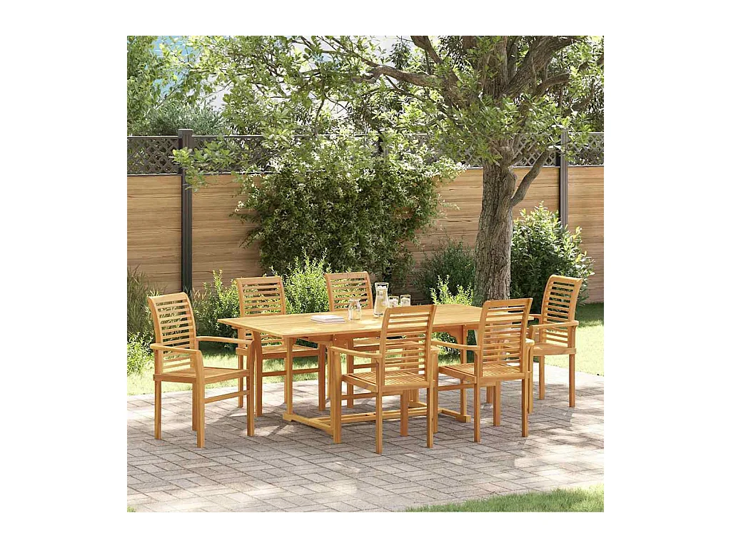 Ensemble de salle à manger pour jardin Autre 7 pcs Marron