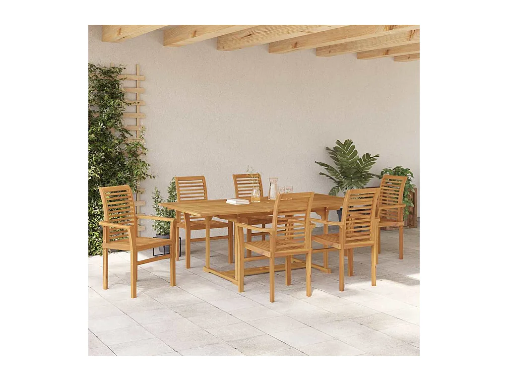 Ensemble de salle à manger pour jardin Autre 7 pcs Marron