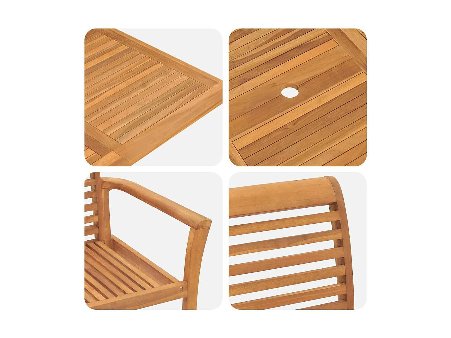 Ensemble de salle à manger pour jardin Autre 7 pcs Marron