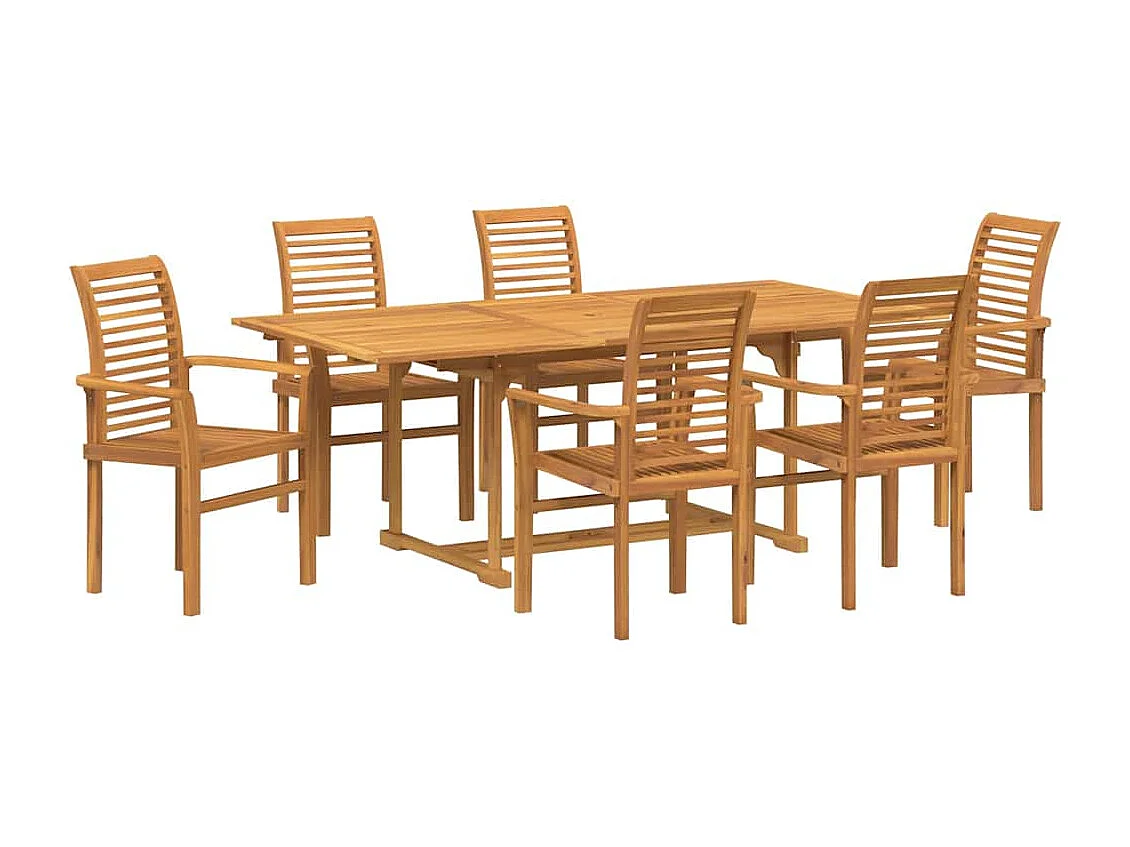 Ensemble de salle à manger pour jardin Autre 7 pcs Marron