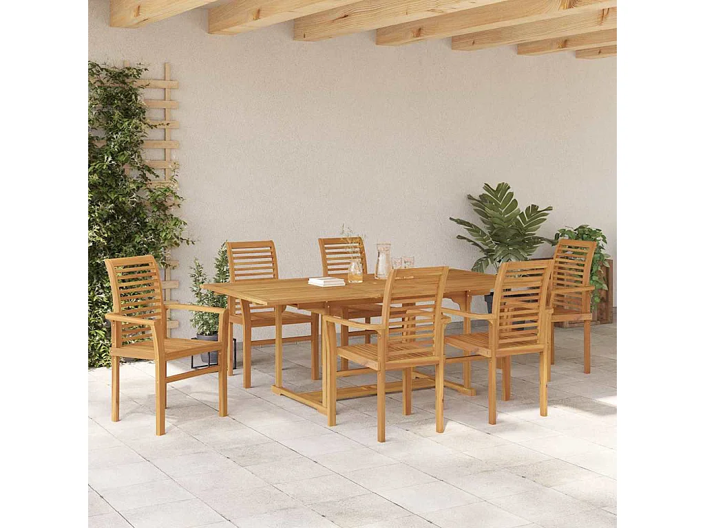 Ensemble de salle à manger pour jardin Autre 7 pcs Marron