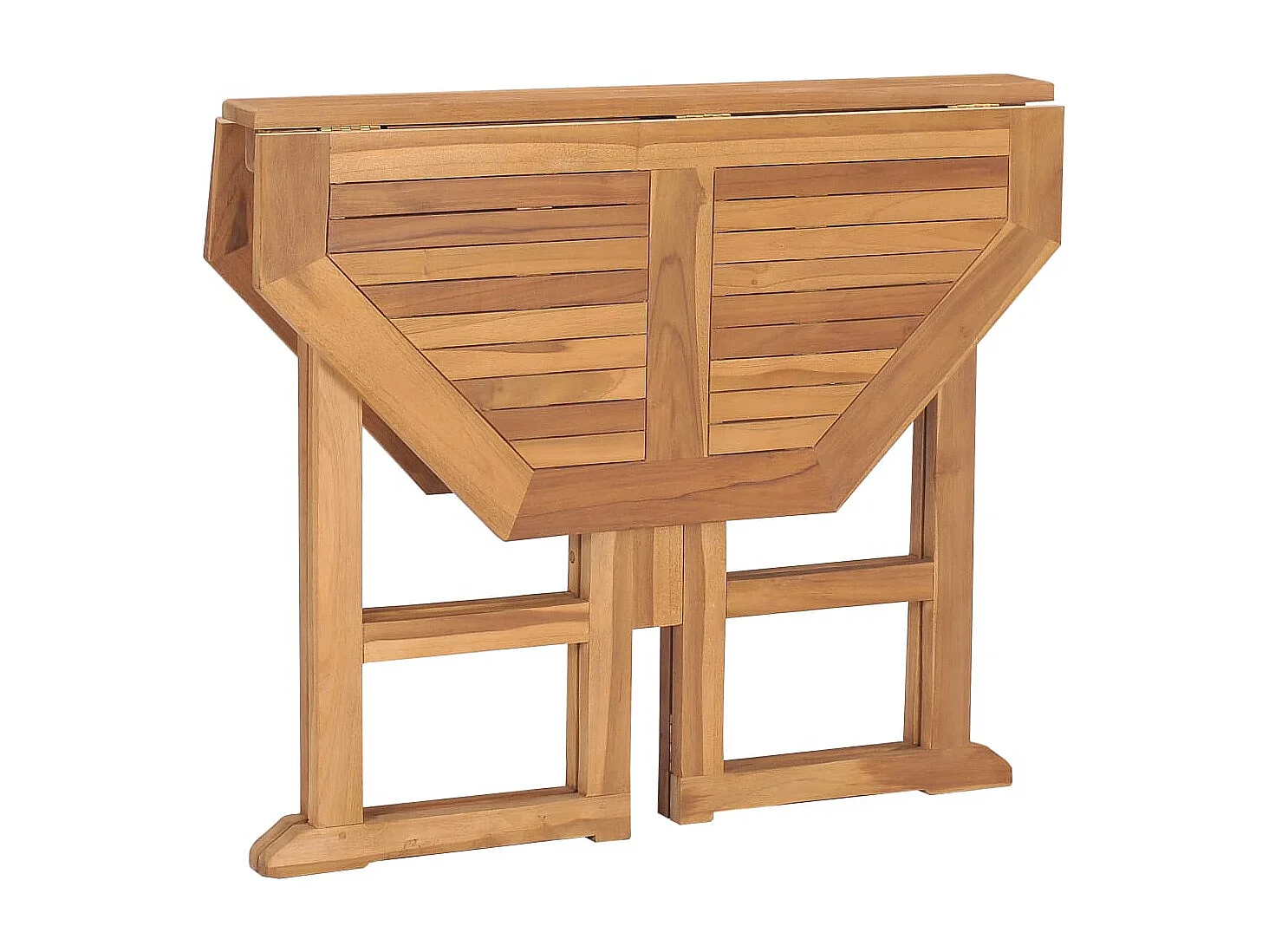 Tavolo da pranzo pieghevole da giardino Ø90x75 cm Legno massello di teak