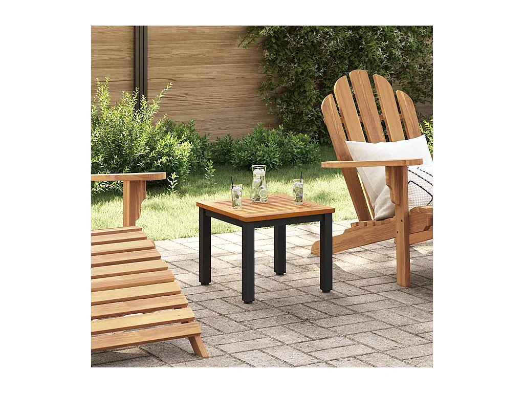 Tables de jardin Naturel et noir 45 x 45 x 38 cm