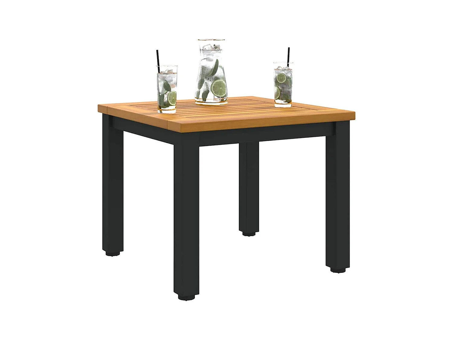 Tables de jardin Naturel et noir 45 x 45 x 38 cm
