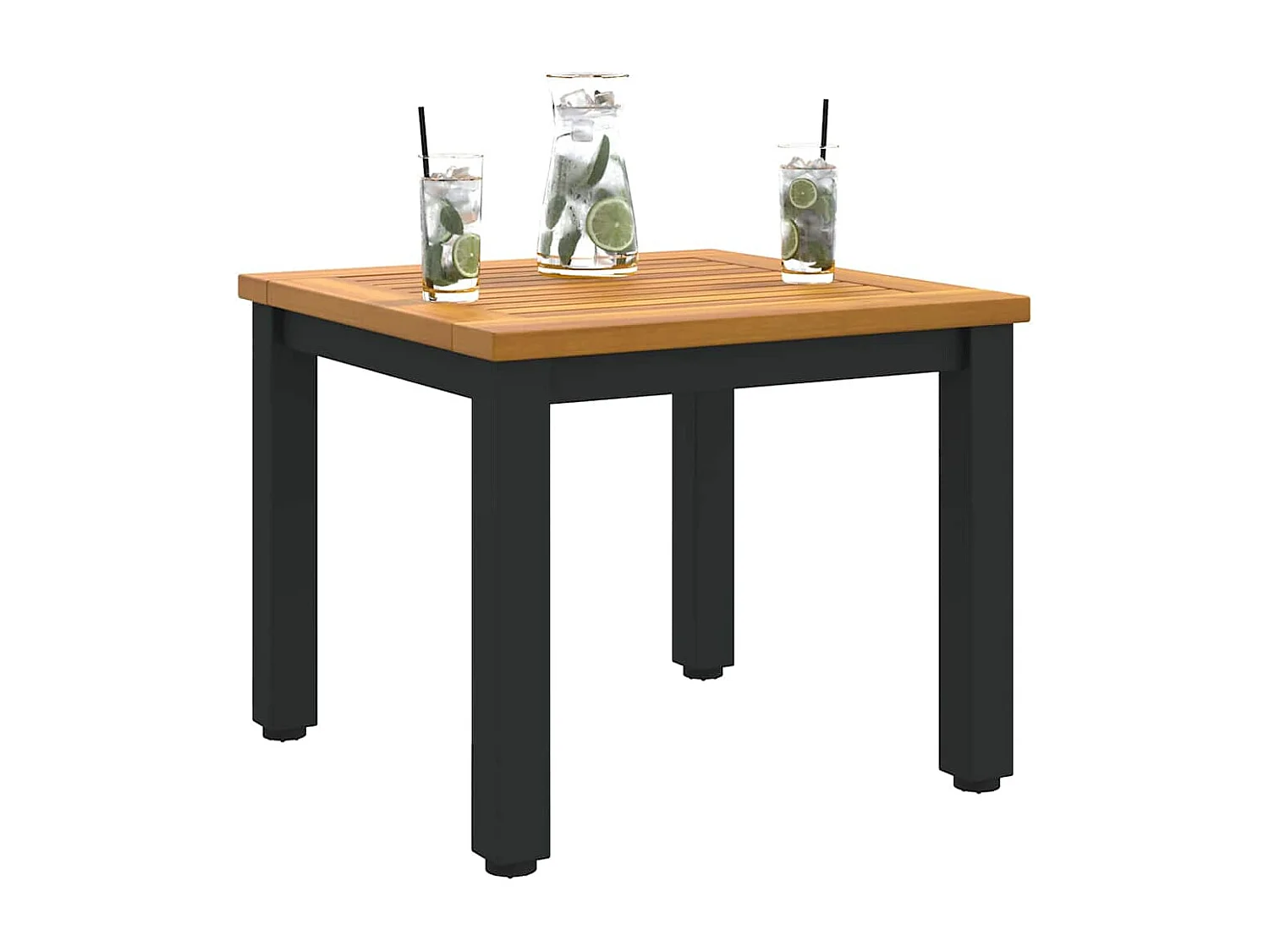 Tables de jardin Naturel et noir 45 x 45 x 38 cm