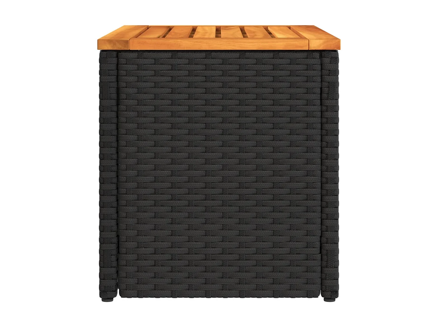 Mesas auxiliares de jardín 2 piezas negras 55x34x37 cm ratán madera maciza