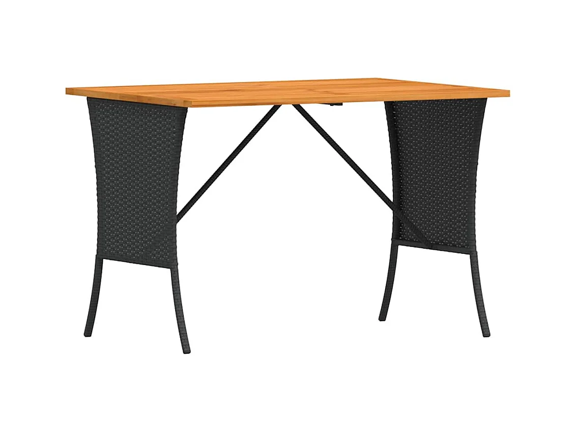 Table de jardin avec dessus en bois d'acacia noir 105x75x72 cm