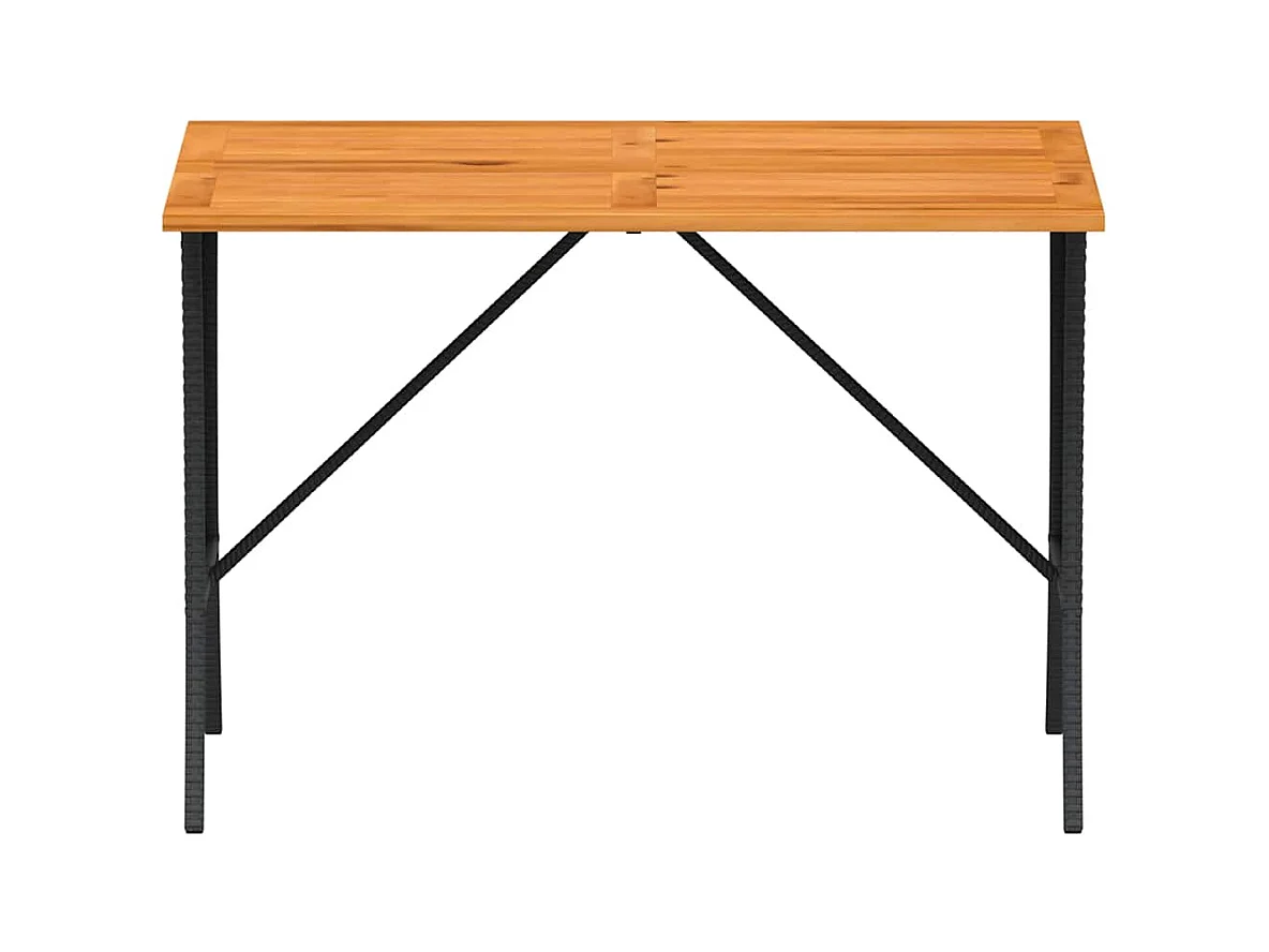 Table de jardin avec dessus en bois d'acacia noir 105x75x72 cm