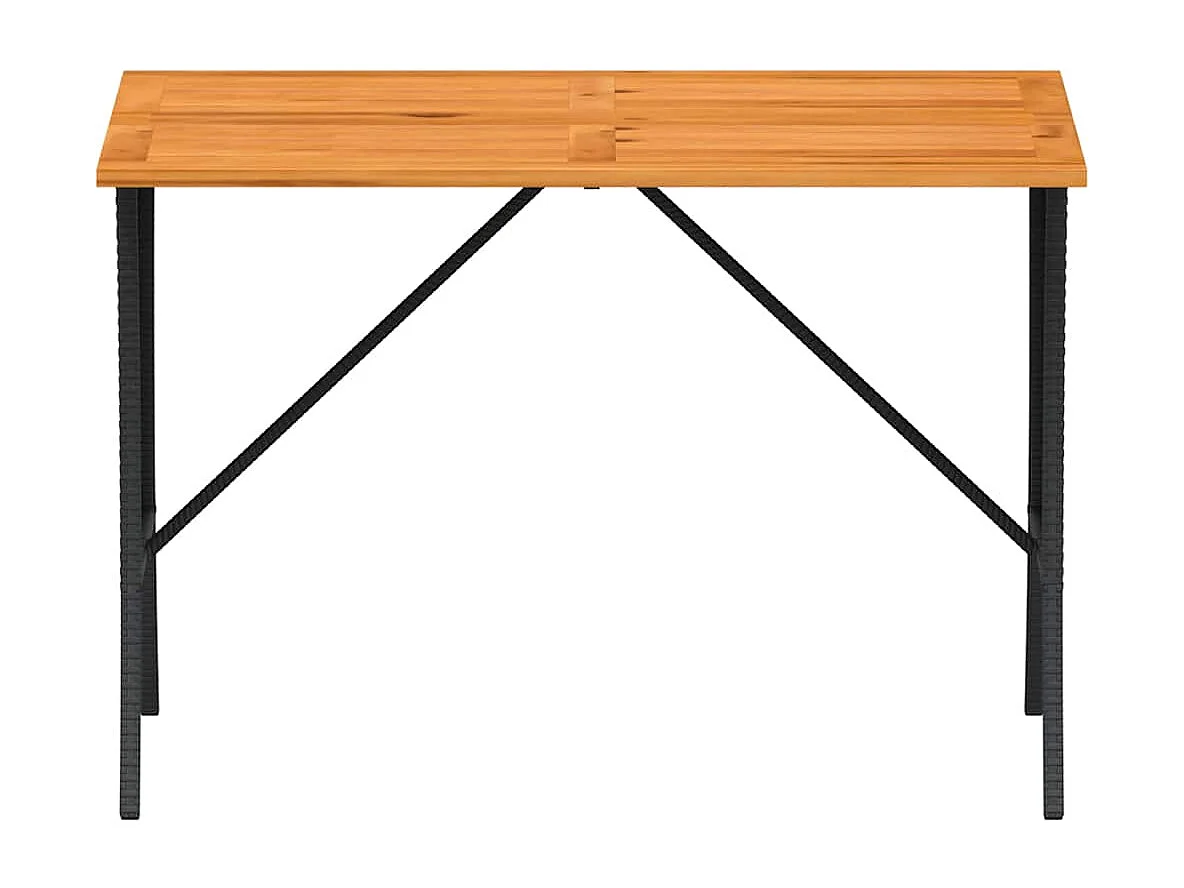 Table de jardin avec dessus en bois d'acacia noir 105x75x72 cm