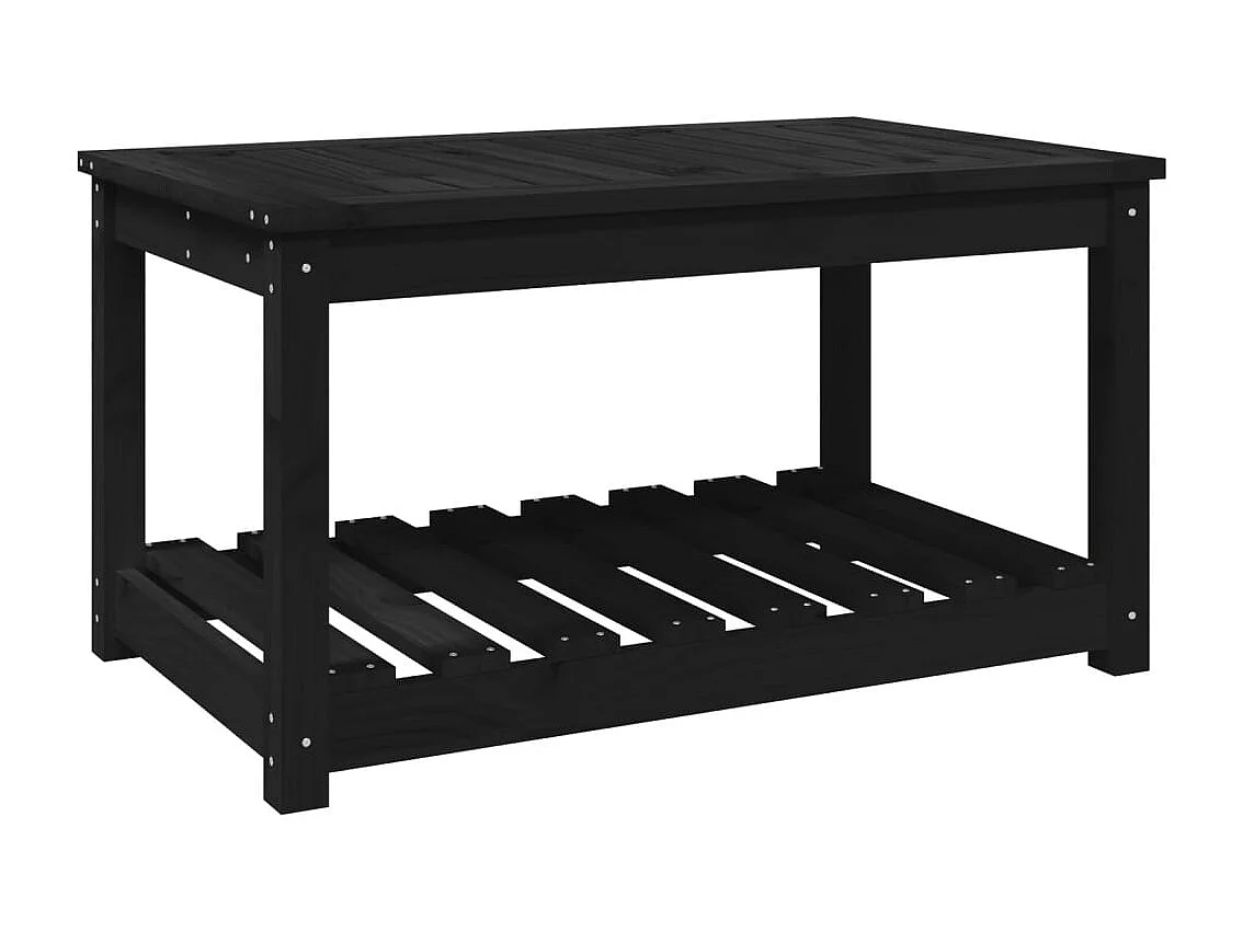 Tavolo da giardino nero 82,5x50,5x45 cm in legno massello di pino