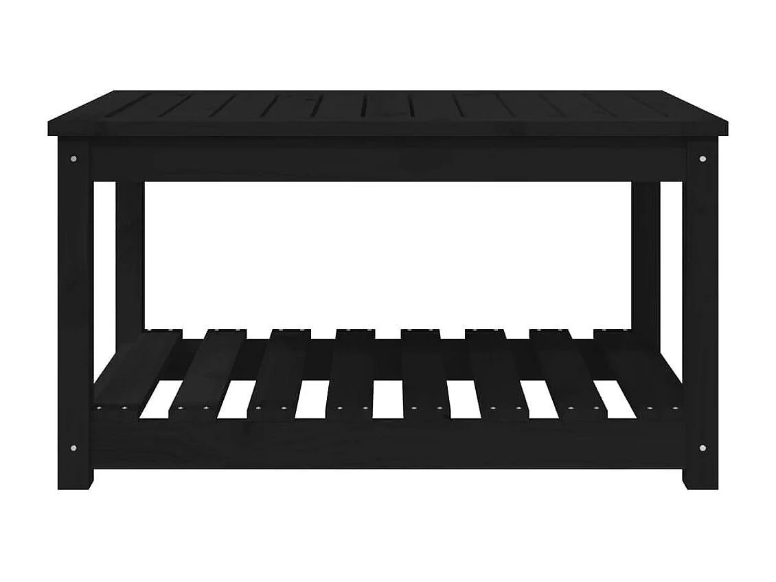Tavolo da giardino nero 82,5x50,5x45 cm in legno massello di pino