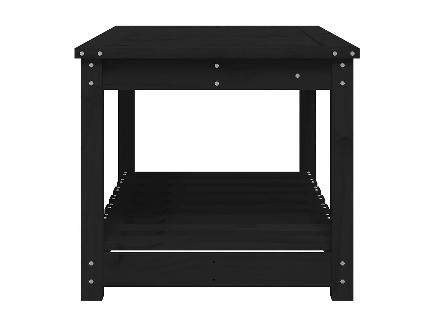 Tavolo da giardino nero 82,5x50,5x45 cm in legno massello di pino
