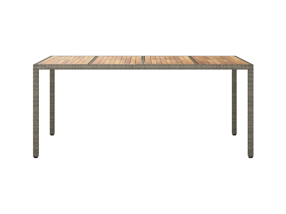 Tuintafel 190x90x75 cm Kunsthars wicker/acaciahout Grijs
