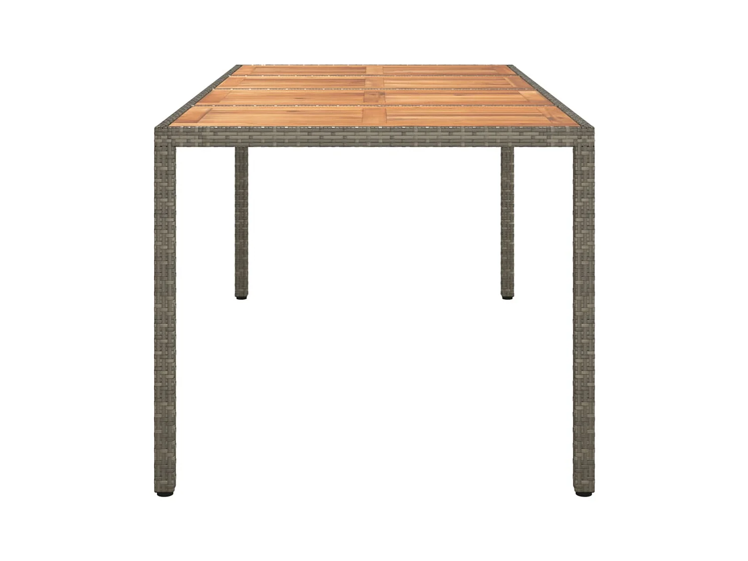 Tuintafel 190x90x75 cm Kunsthars wicker/acaciahout Grijs