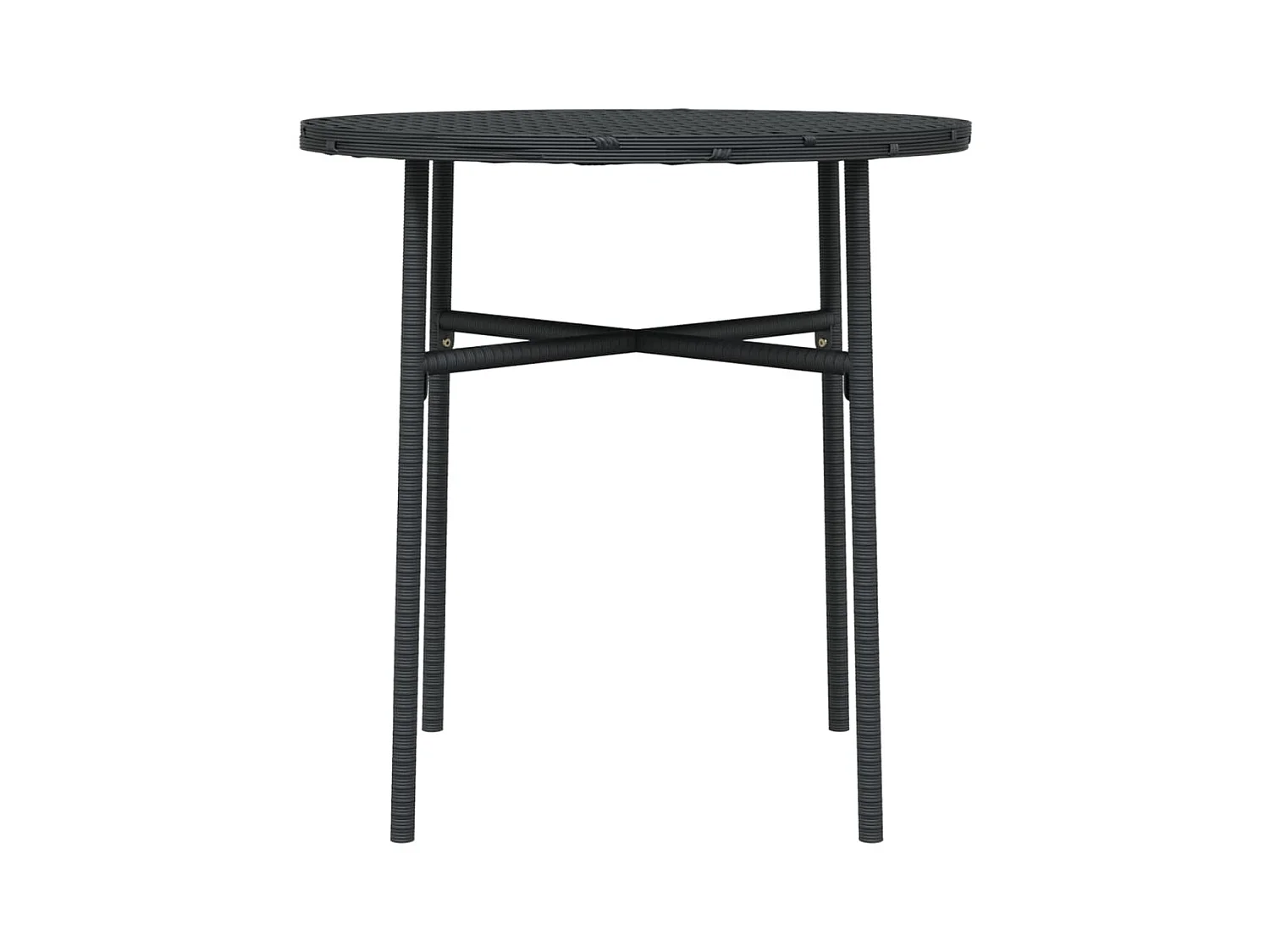 Zwarte theetafel 45 cm geweven hars