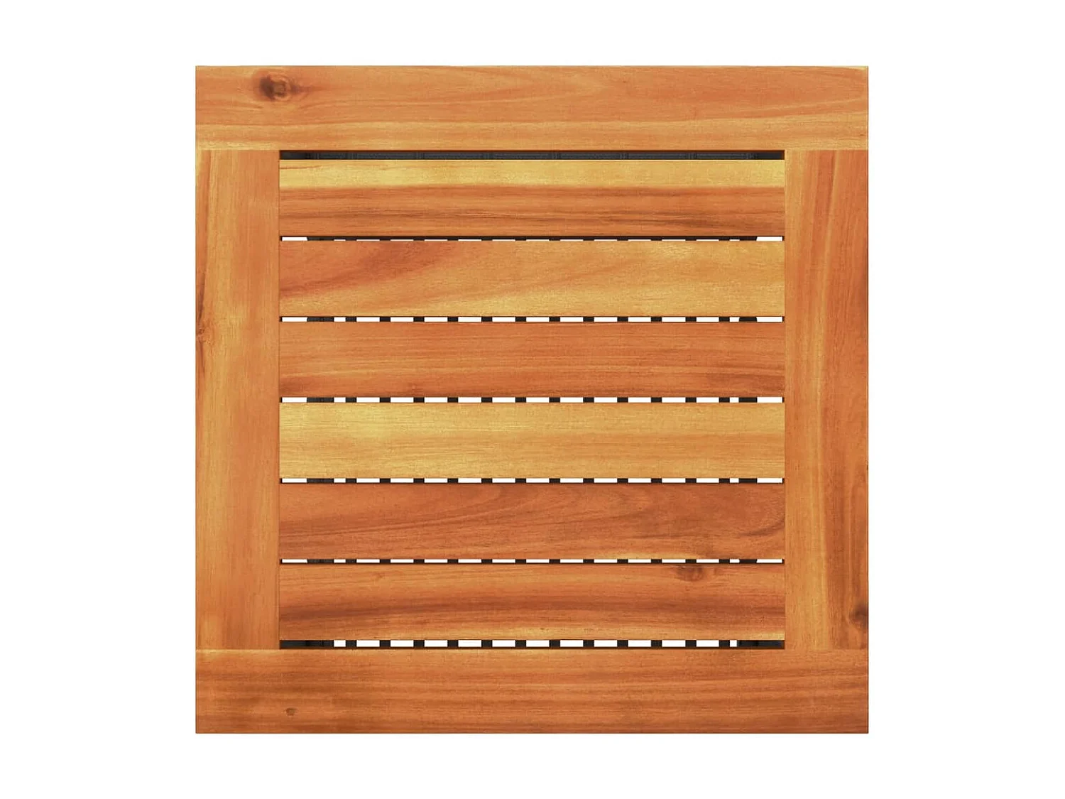 Zwarte tuintafel 40x40x42 cm gevlochten hars en acaciahout