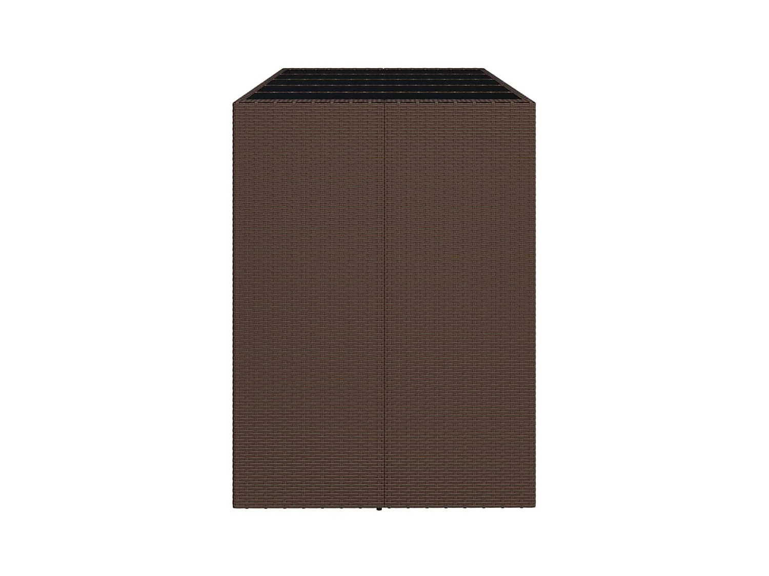 Bartafel met bruin glazen blad 185x80x110 cm polyrotan