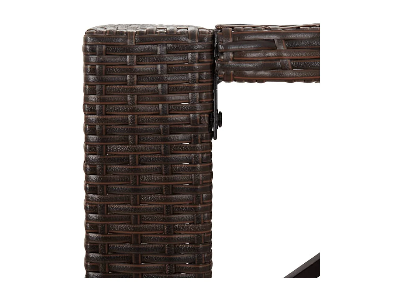 Tavolo da bar con piano in vetro marrone 185x80x110 cm in polyrattan