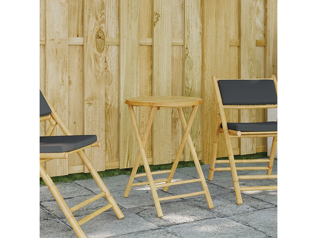 Mesa de jardín plegable Ø55x75 cm bambú