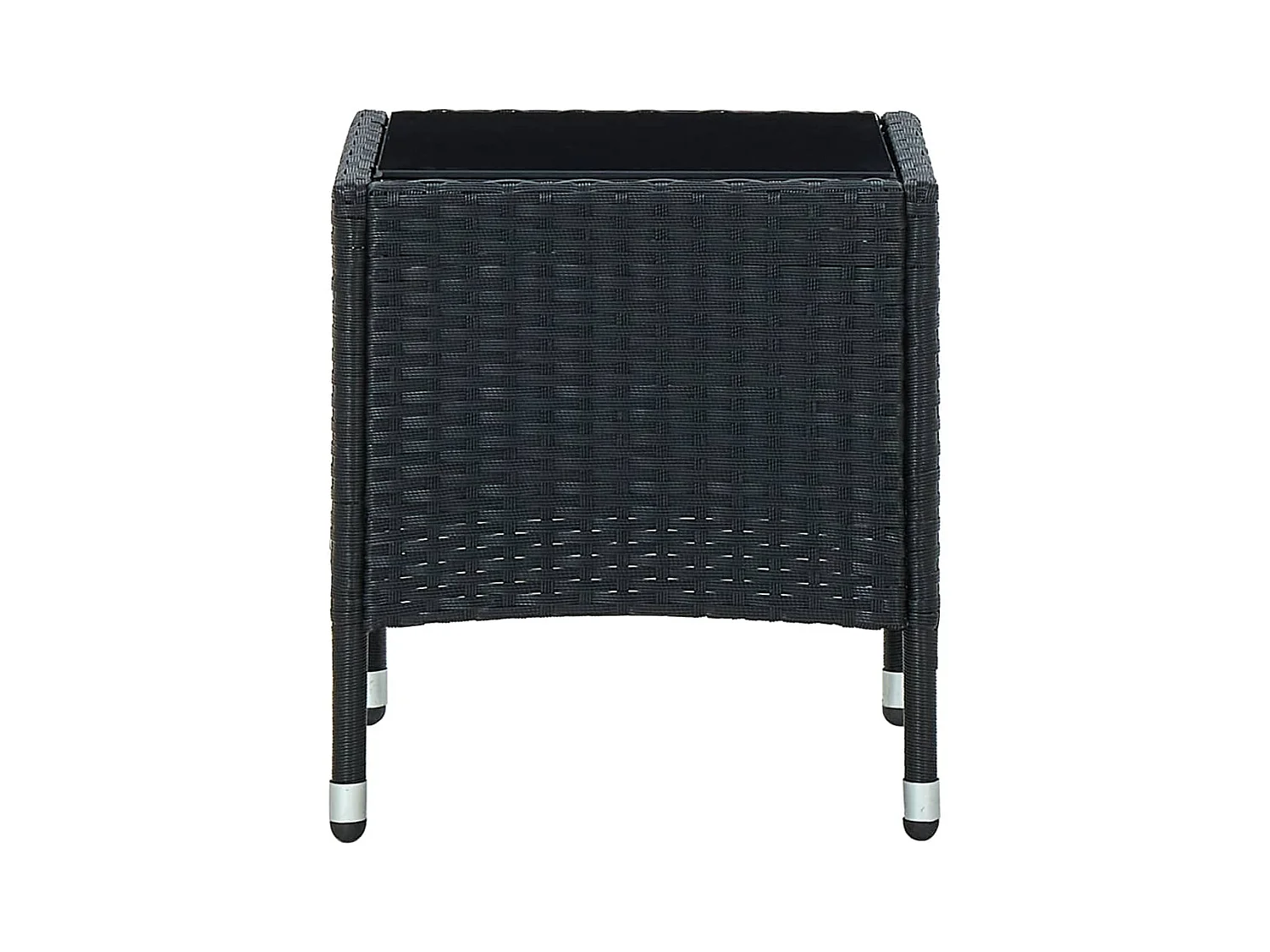 Zwarte tuintafel 40x40x45 cm geweven hars