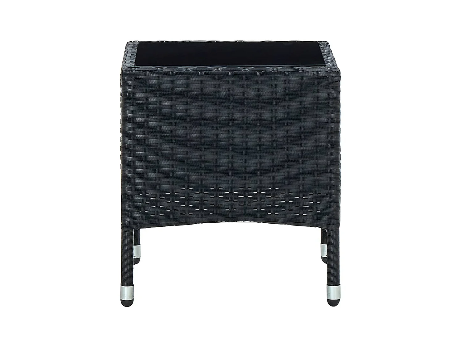 Zwarte tuintafel 40x40x45 cm geweven hars