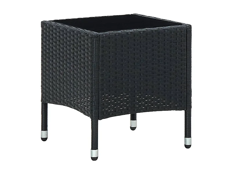 Tavolo da giardino nero 40x40x45 cm in resina intrecciata
