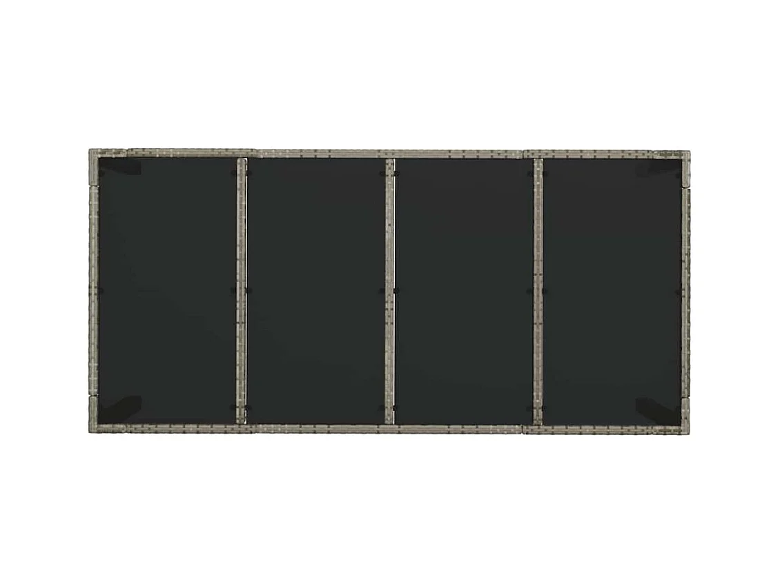 Table de jardin dessus en verre Gris 190x90x75cm Résine tressée