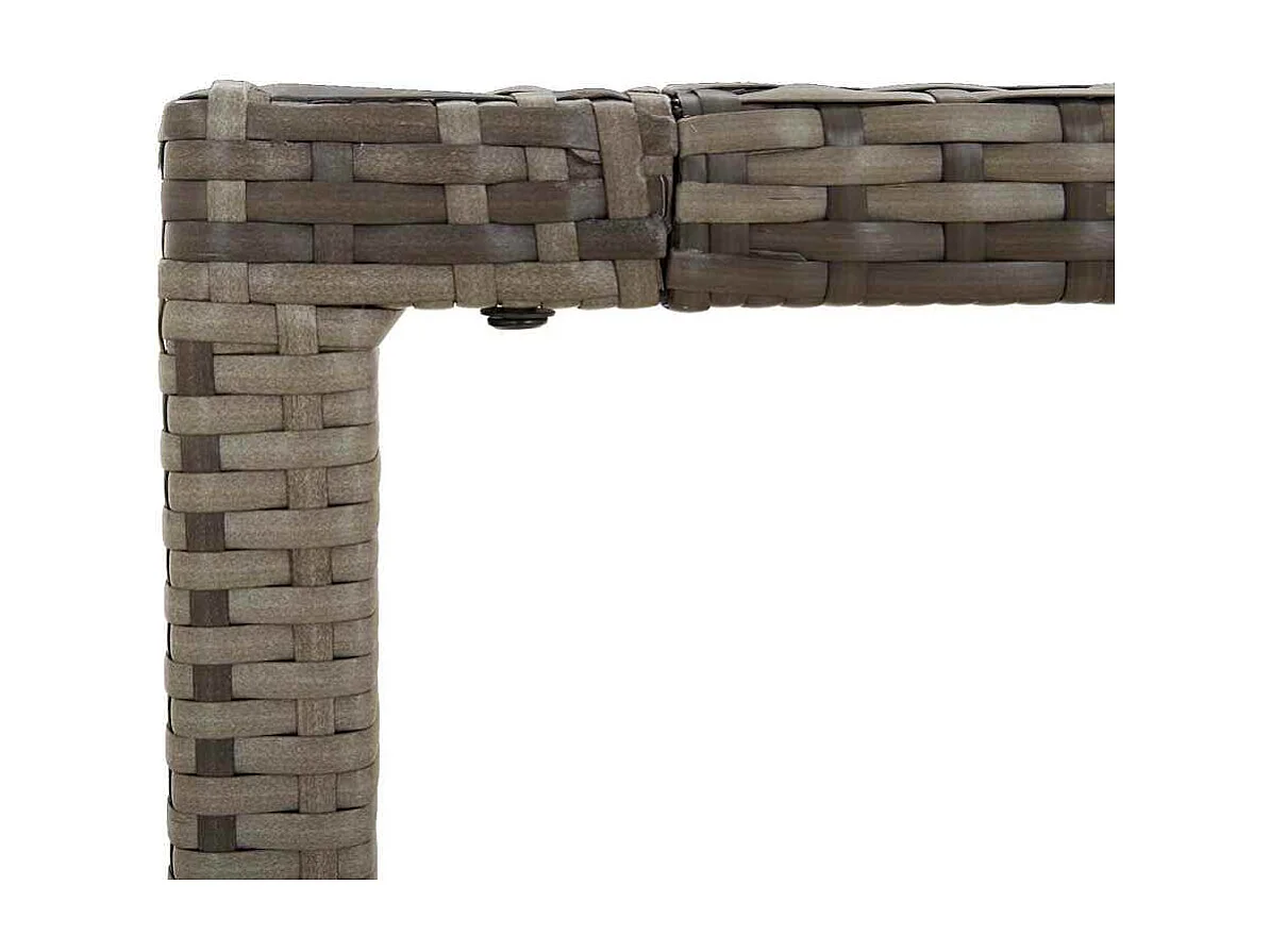 Table de jardin dessus en verre Gris 190x90x75cm Résine tressée