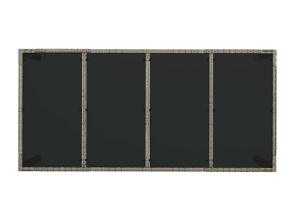 Table de jardin dessus en verre Gris 190x90x75cm Résine tressée