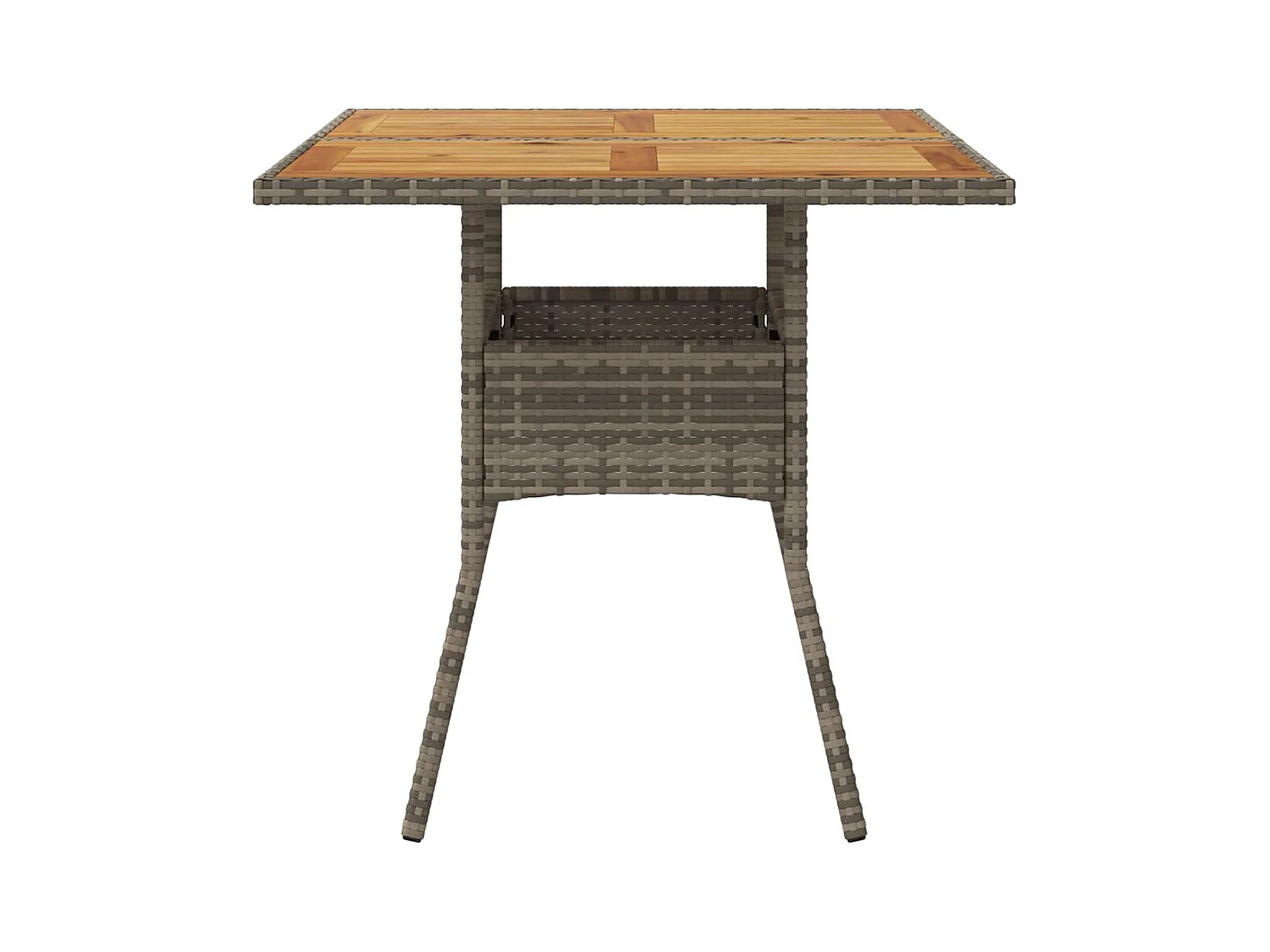 Tuintafel en blad in grijs acaciahout met gevlochten hars