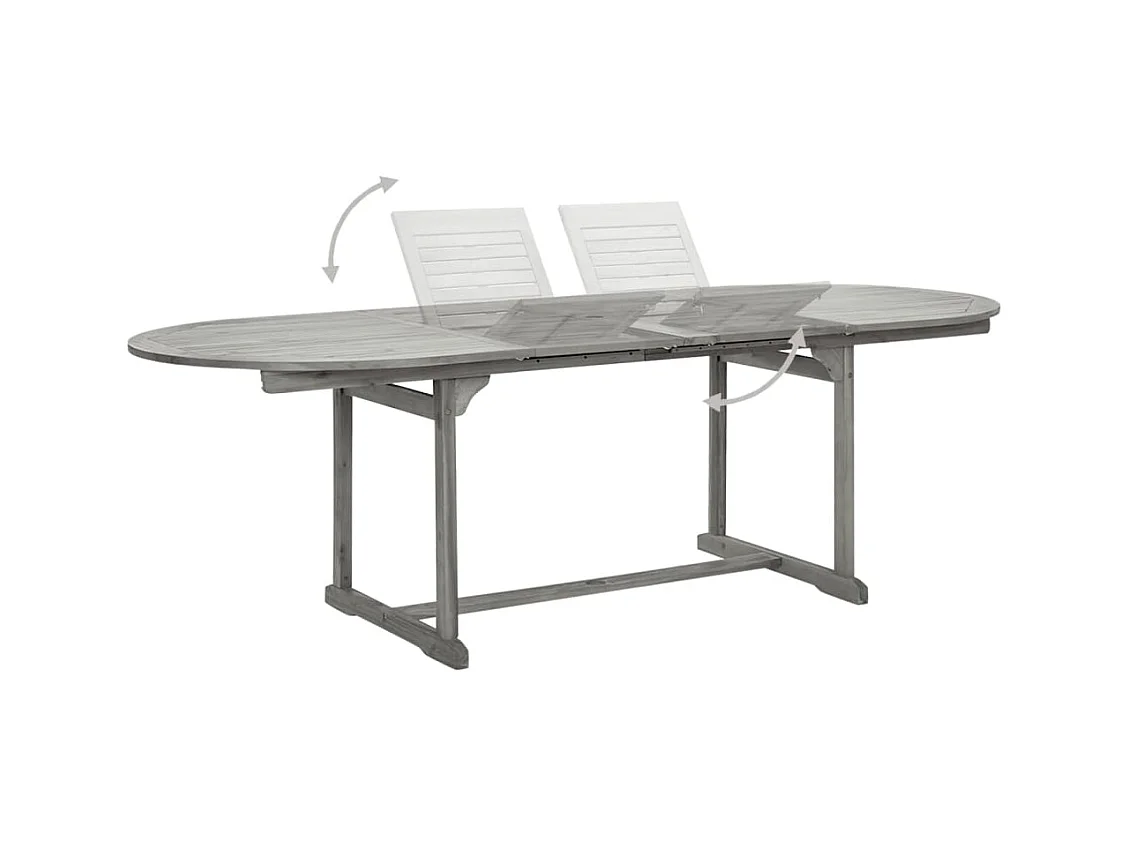 Tuintafel (160-240) x 100 x 75 cm massief acaciahout