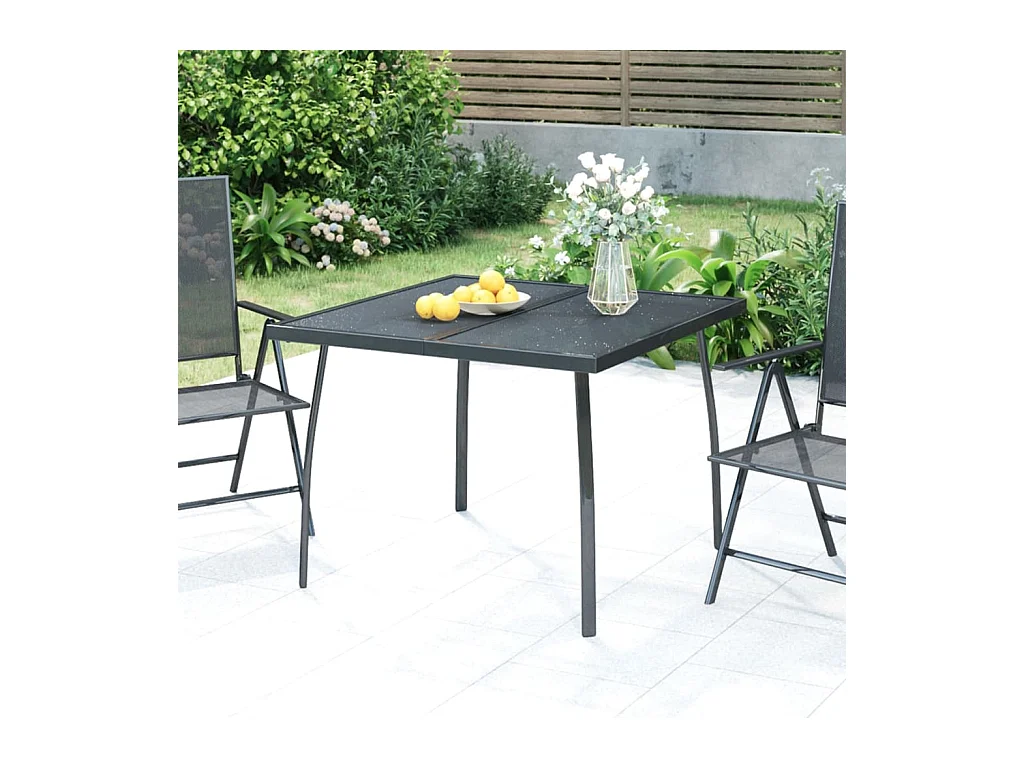 Antraciet tuintafel 100x100x72 cm Stalen rooster