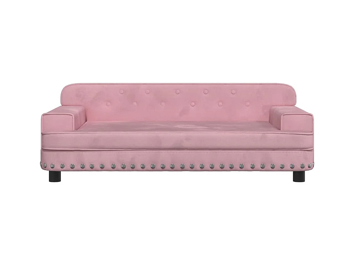 Cuccia rosa per cani 90x53x30 cm in velluto