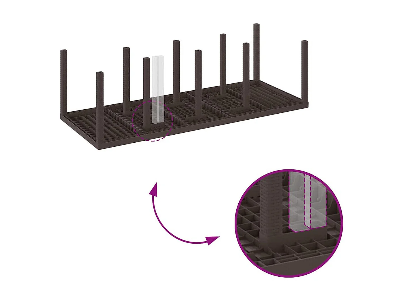 Table de Jardin Marron 250 x 100 x 73 cm polyrotin