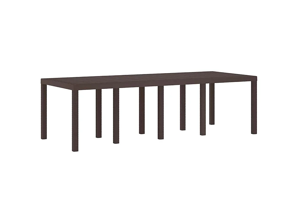 Bruine tuintafel 250 x 100 x 73 cm polyrotan