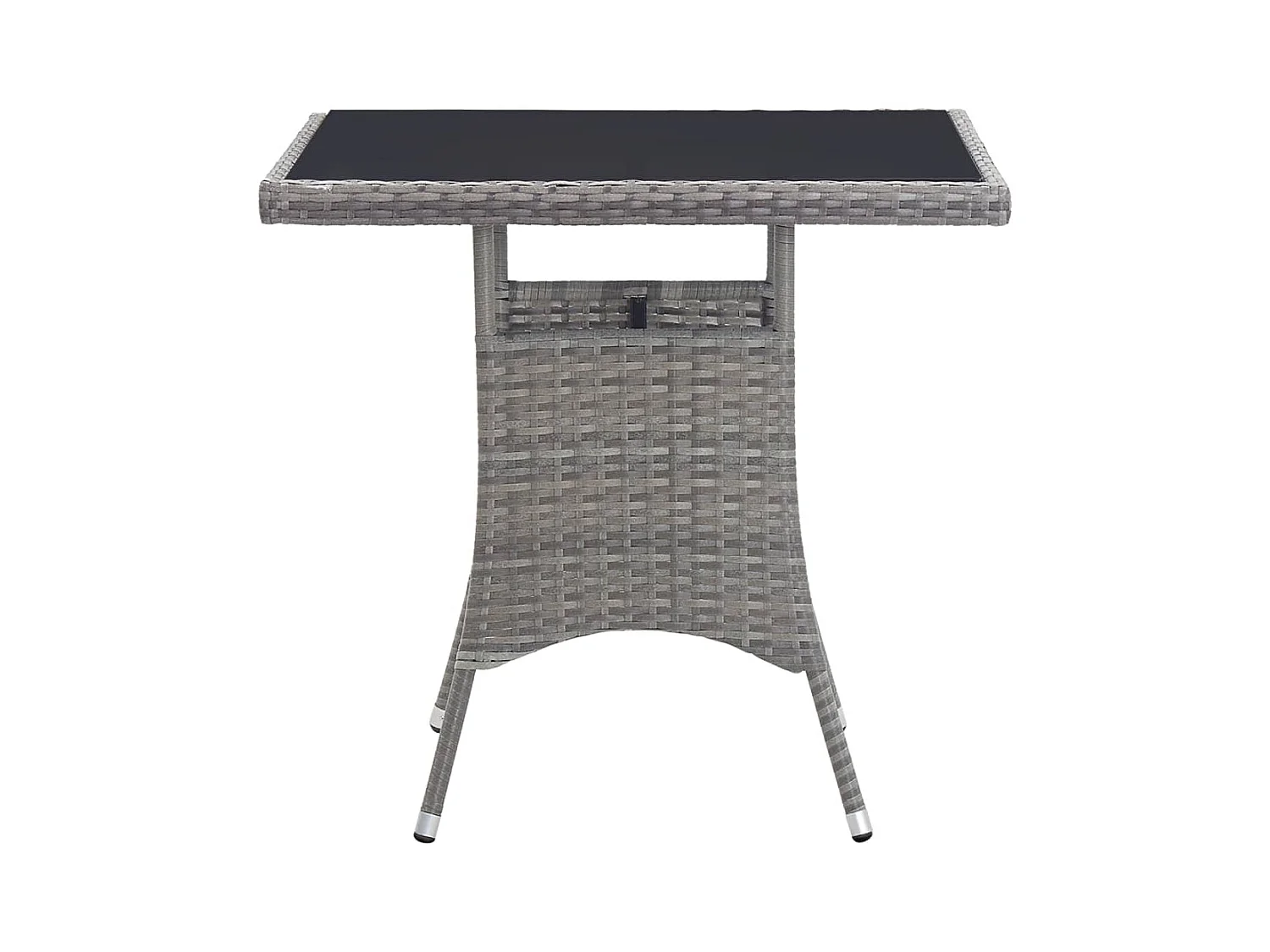 Grijze tuintafel 80x80x74 cm geweven hars