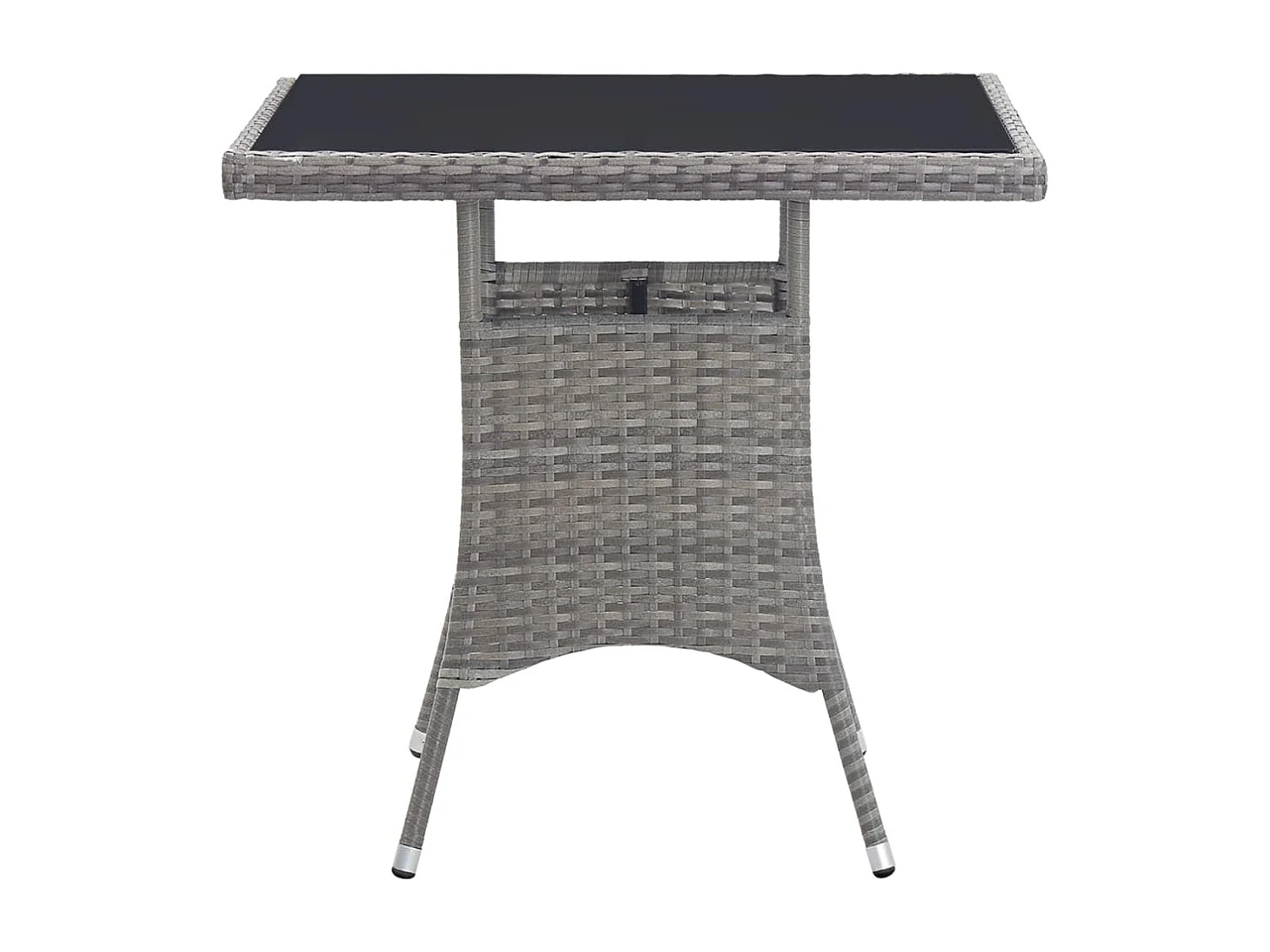 Mesa de jardín gris 80x80x74 cm resina trenzada