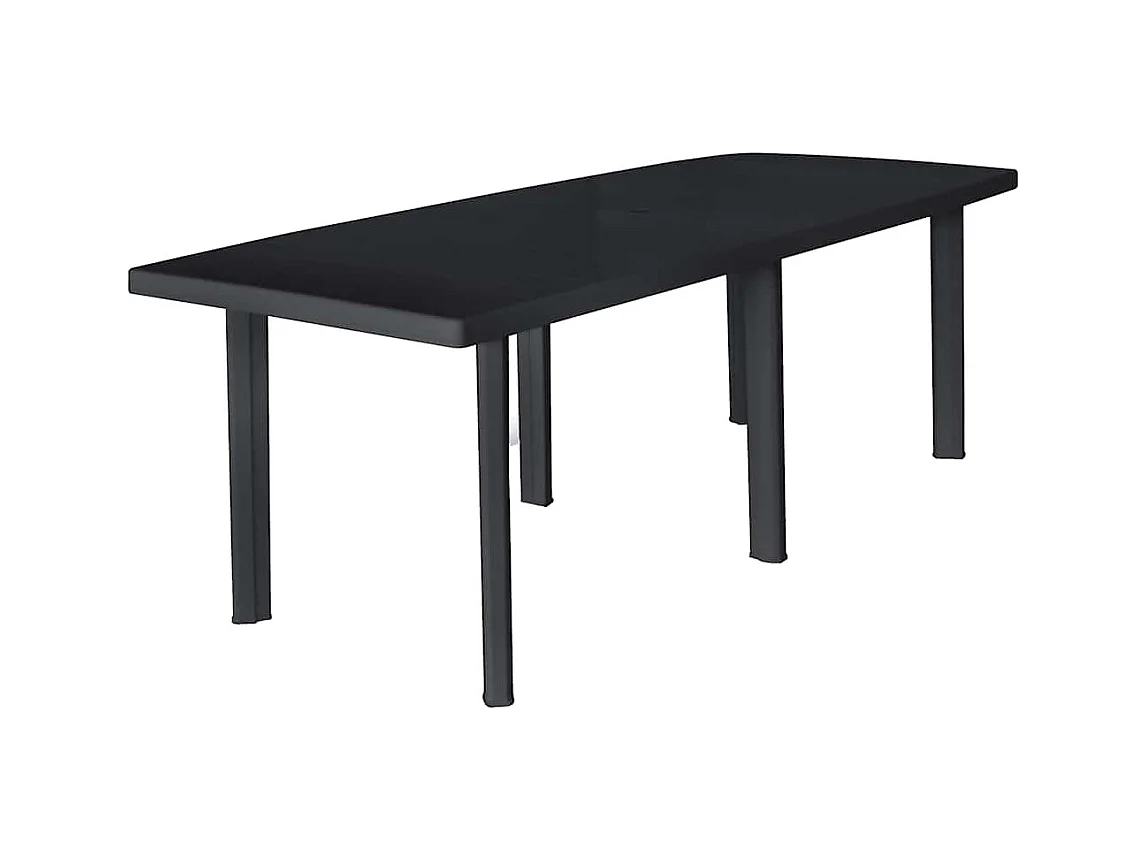 Mesa de jardín antracita 216x90x72 cm Plástico