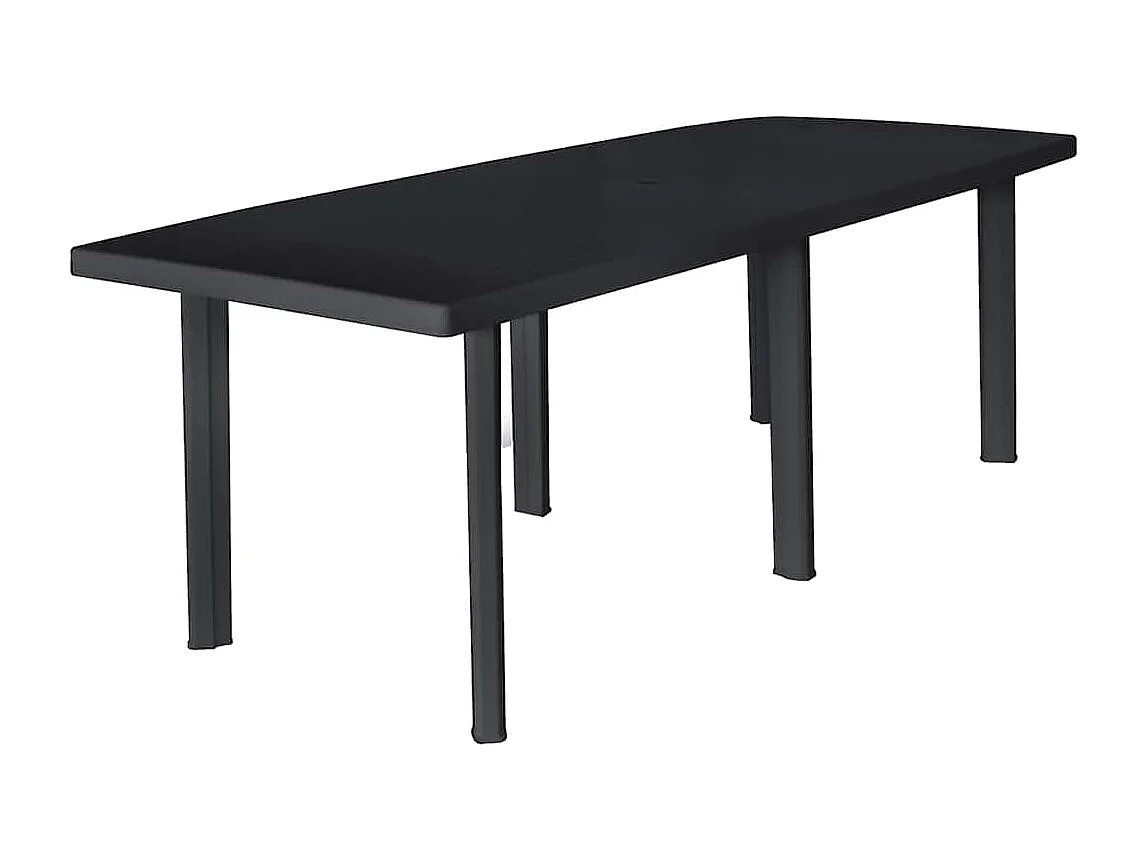 Mesa de jardín antracita 216x90x72 cm Plástico