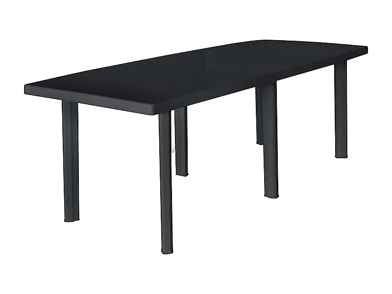 Mesa de jardín antracita 216x90x72 cm Plástico