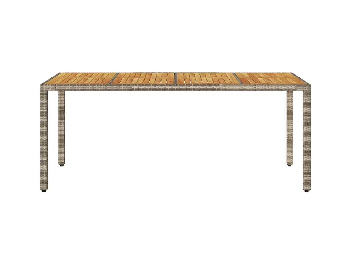 Tuintafel en blad in grijs acaciahout met gevlochten hars