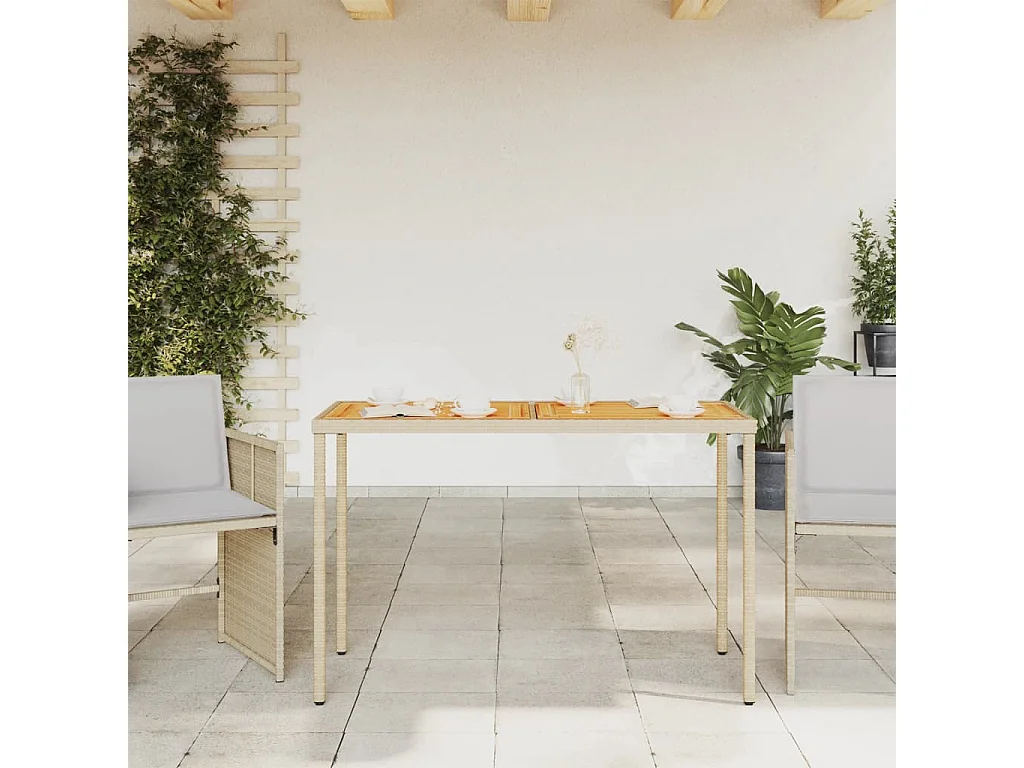 Tuintafel met beige acaciahouten blad 115x54x74 cm