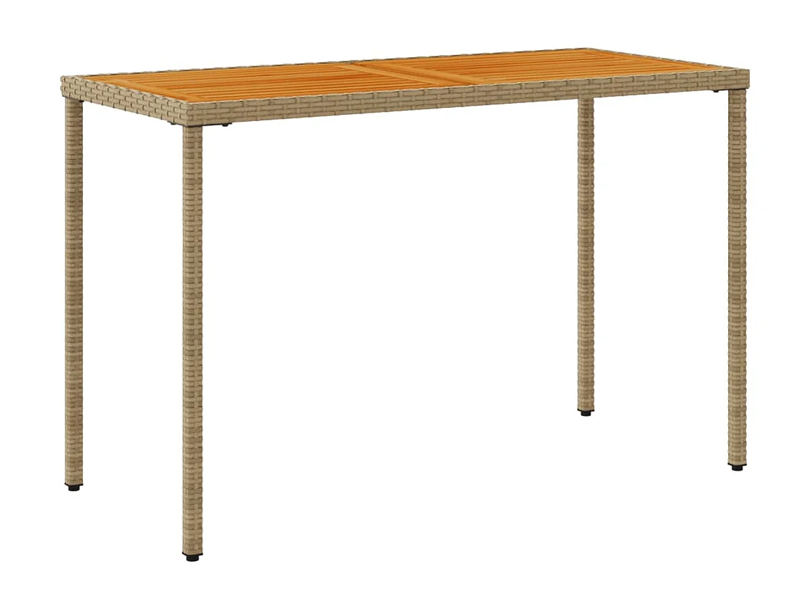 Tavolo da giardino con piano in legno di acacia beige 115x54x74 cm