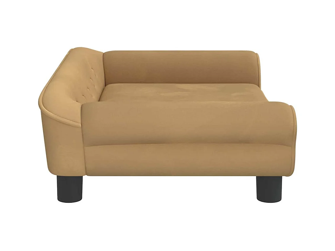 Bruin hondenbed 70x48x22 cm fluweel