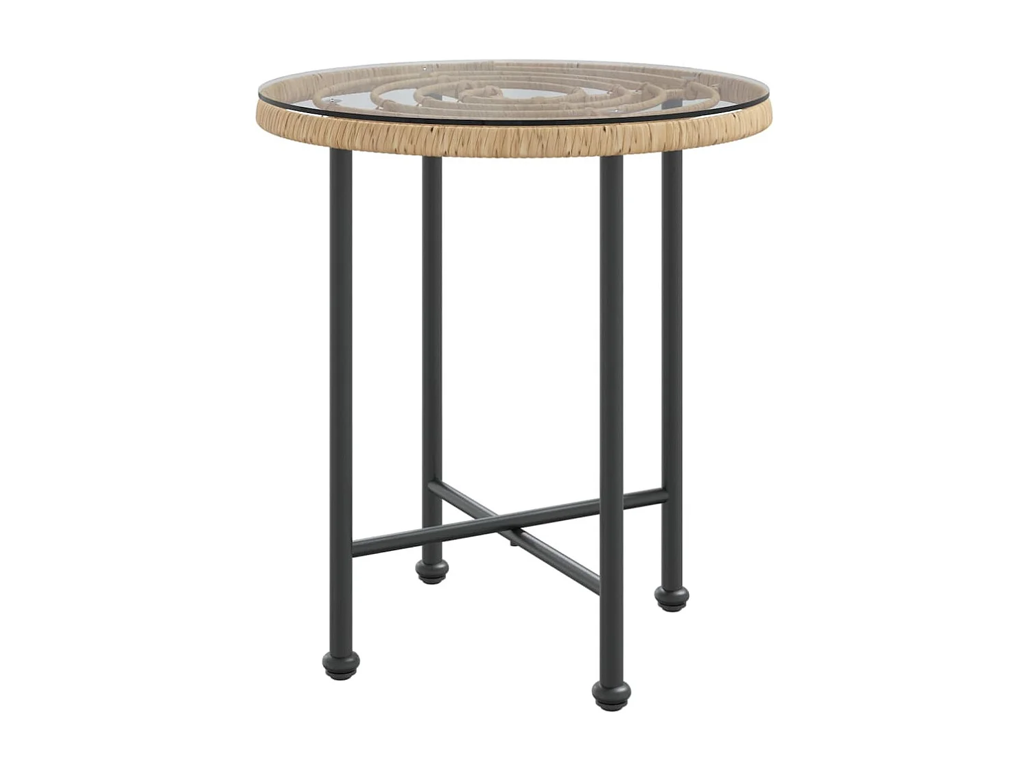 Mesa de comedor Ø50 cm Cristal templado y acero