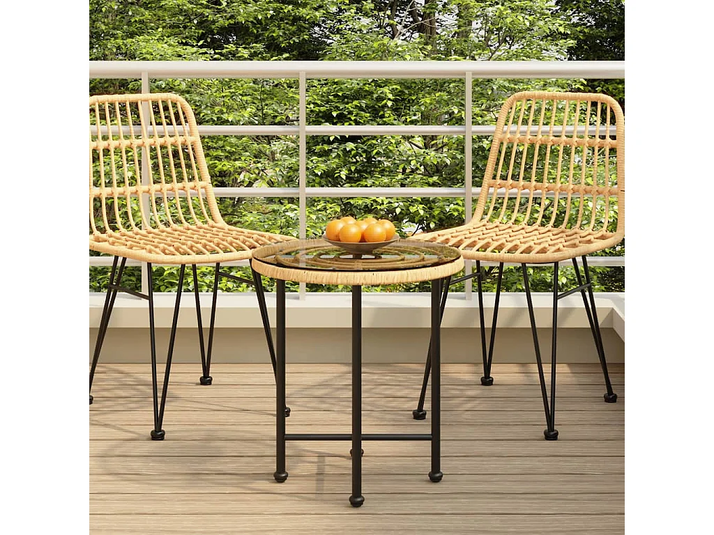 Mesa de comedor Ø50 cm Cristal templado y acero