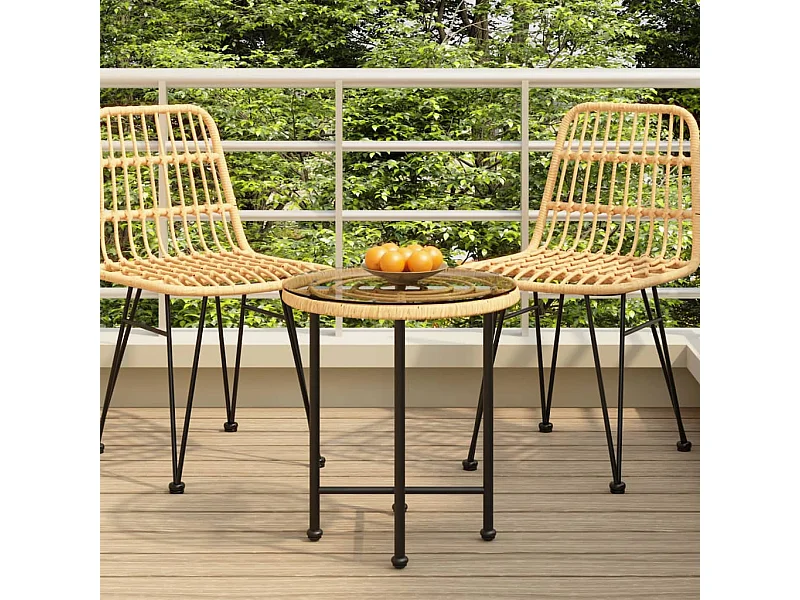 Mesa de comedor Ø50 cm Cristal templado y acero