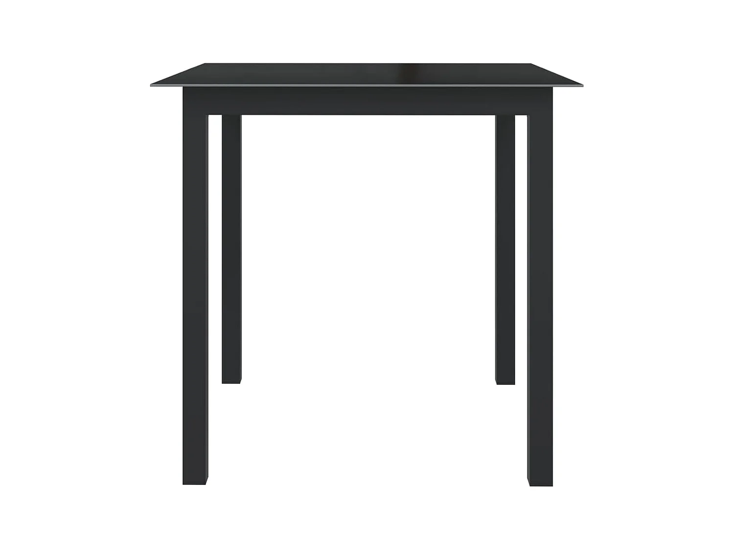 Zwarte tuintafel 80x80x74 cm Aluminium en glas