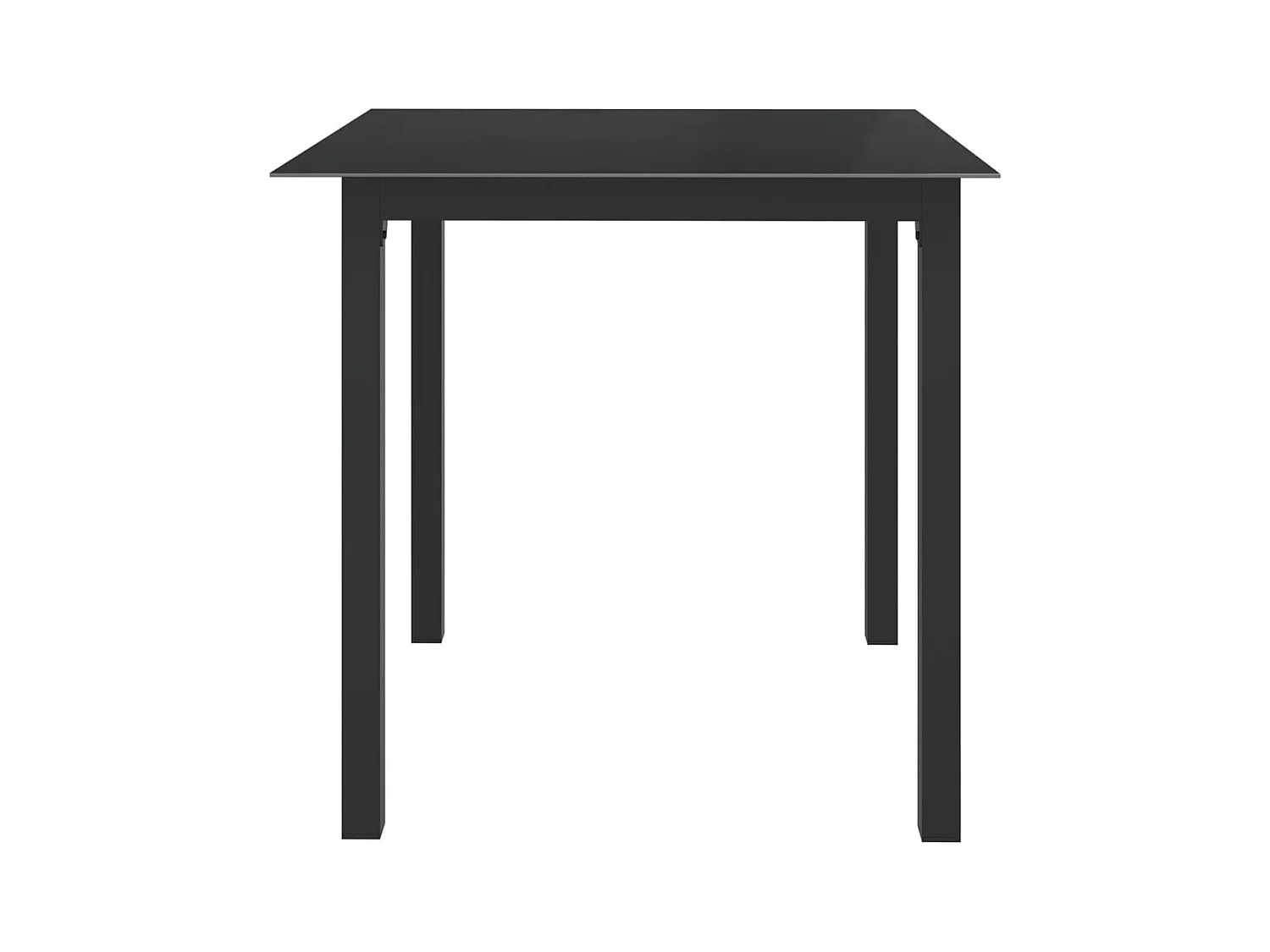 Zwarte tuintafel 80x80x74 cm Aluminium en glas